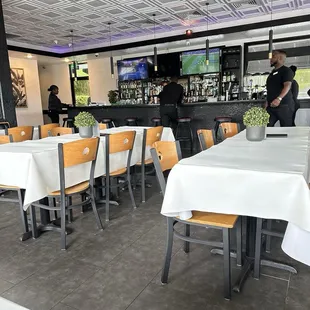Bar &amp; Side view of inside partial dining area