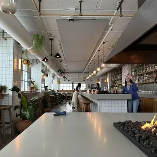 View from the fireplace table