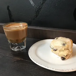 Cortado and scone