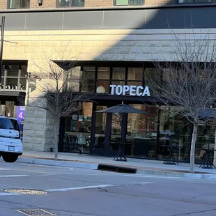 the front of the building