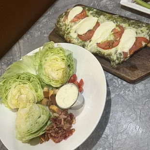 Wedge salad and flatbread