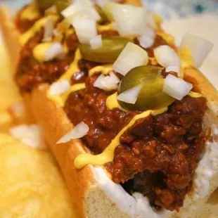 Chili cheese dog