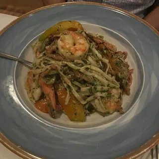 Fettucine alla Crema di Gamberi & Basilico Fresco