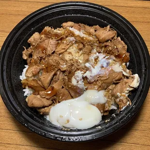 Shoyu chicken with soft boiled egg