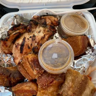 Lechon Kawali and Chicken combo