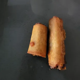 Lumpia - I asked about the size and was super sad to see this.  Why charge me full price and cut in 1/2.   Totally disappointed!