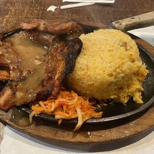 Pork chop over Java rice