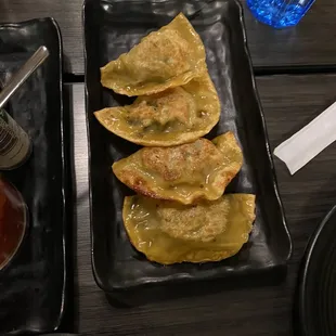 D13. Pan Fried Leek and Shrimp Dumpling (actually pork)