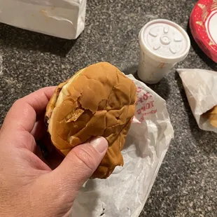 This is not a "jumbo" pork sandwich by anybody's definition.