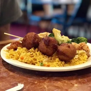 a plate of food on a table