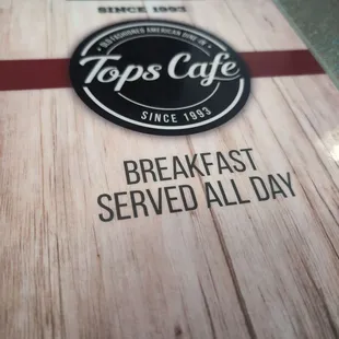 a menu for breakfast served all day