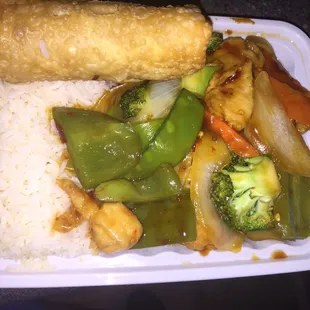 Szechuan Chicken combo (sub fried rice for steamed rice). $7.99