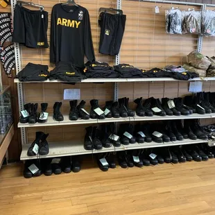 We carry Army PT Uniforms and Jungle boots for young marines, civil air patrol, cadet corps, etc.