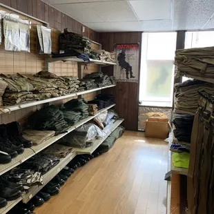 Our new BDU's! We carry woodland, black, navy, coyote, OCP, and so many more! We also have many surplus patterns!
