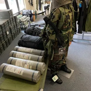 We carry surplus cots and sleeping bags!