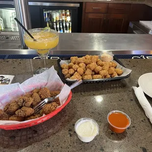 Cajun wings  Tots