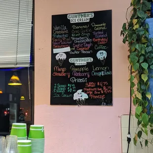 Gunther&apos;s menu