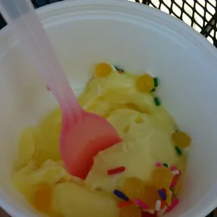 The pineapple sherbet. I love the stuff, so good.