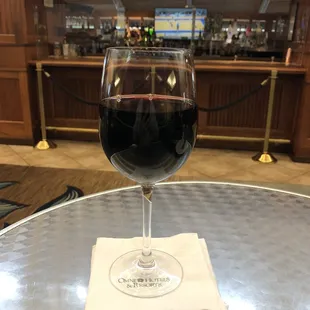 It's wine time !!! I generally purchase one glass, and I get my second glass comp'd, as I get one glass a day comp'd. It's a sweet deal :-)