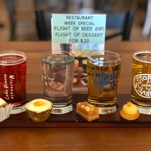 Flight of beer and dessert!  Yummmm!