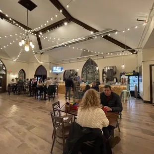 people sitting at tables