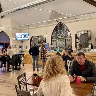 people sitting at tables