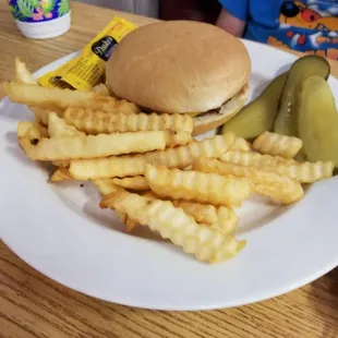 Cheeseburger and fries