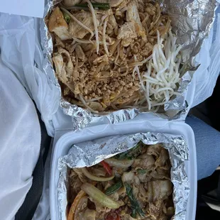 Pad Thai and drunken noodles