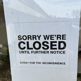 sign on window outside