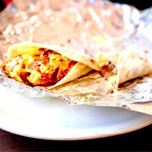 Ham breakfast burrito