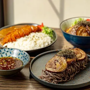 Zaru Soba Chashudon Katsu Curry