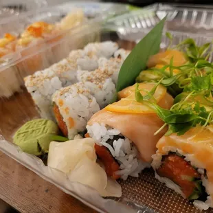 From right to left: Lemon cilantro, spicy tuna, and salmon belly truffle. Delicious!