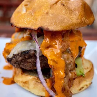 The Torch Burger. Tasty but my patty was underdone...