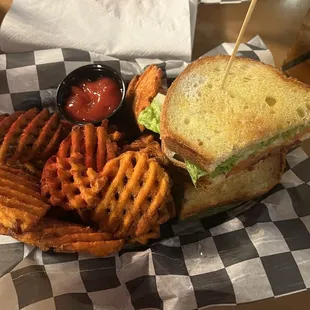 Classic BLT with Sweet Potato Waffle Fries