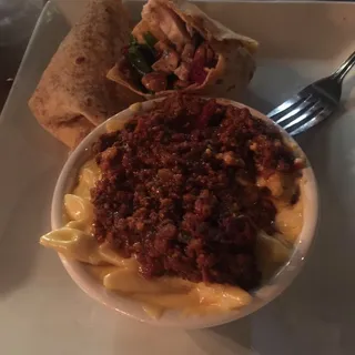 Mac and Cheese with Chorizo Chili
