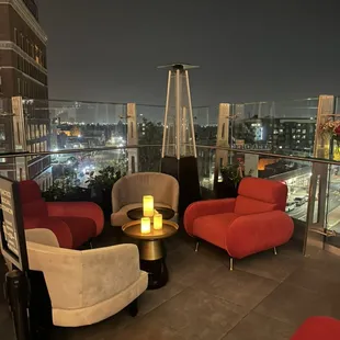 a view of a city at night