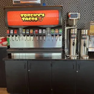 Soda and fountain drinks area