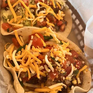 Beef and fries avocado taco.