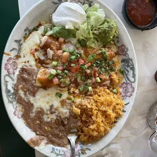 Seafood enchiladas.
