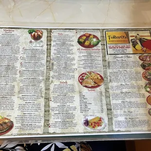 a menu for a restaurant