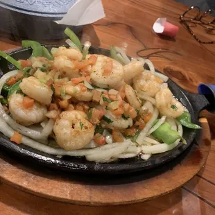 Shrimp fajitas