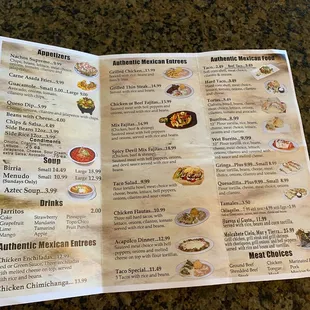 Current menu