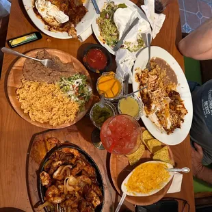 a table full of food