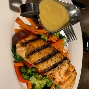 Grilled salmon, perfectly seasoned.