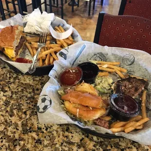 Dry, precooked beef patties.