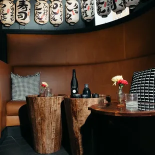 interior, sushi and sashimi