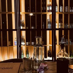 Wine display at Tori Bar!