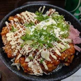 a bowl of food on a table