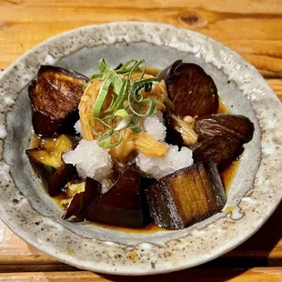 Fried eggplant.