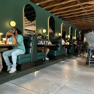 Wall of booth seating